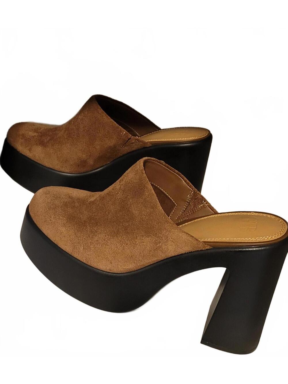 Gianni Bini Gianni Bono Brown Suede Clog Platform Mules Women's Sexy Size 10 M - Picture 5 of 9